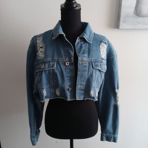 Cropped jean jacket
